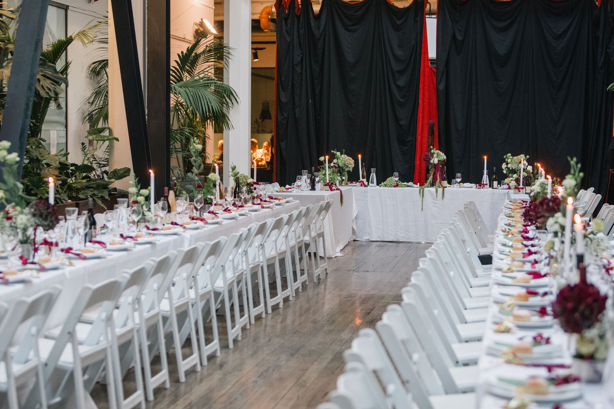 Atrium long table dinner